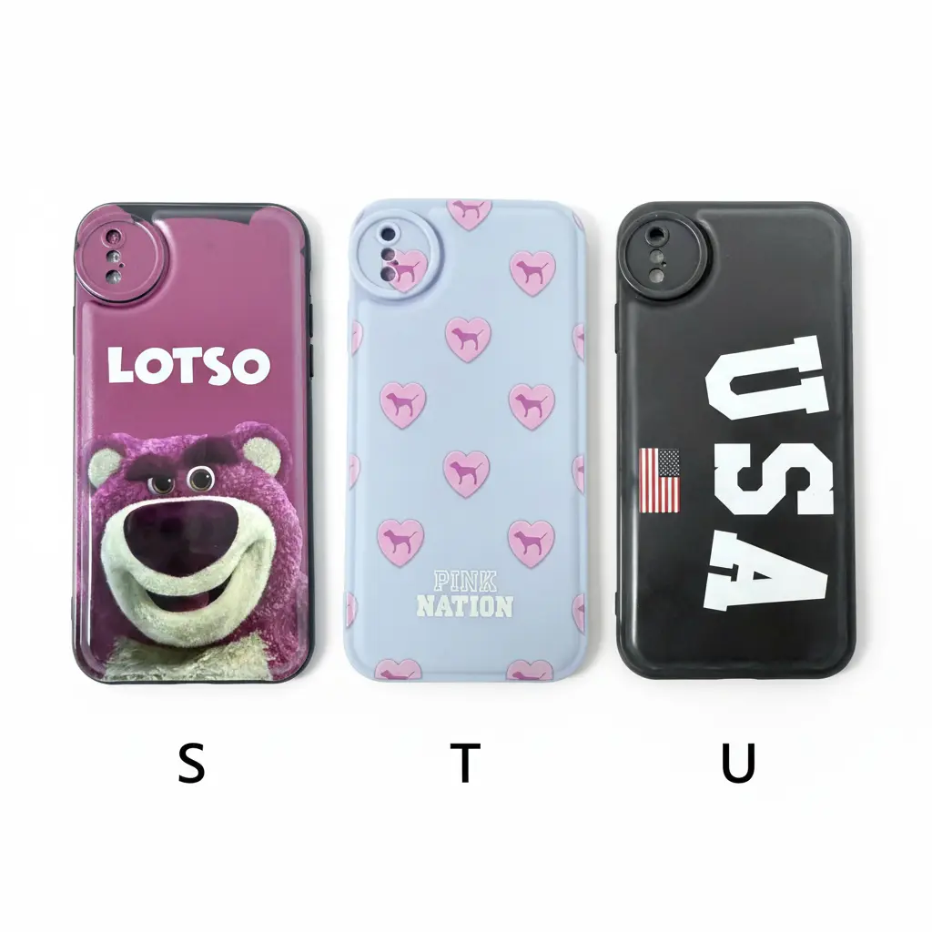 Forro iPhone XS Max de Silicone Diseños Varios S T U.webp