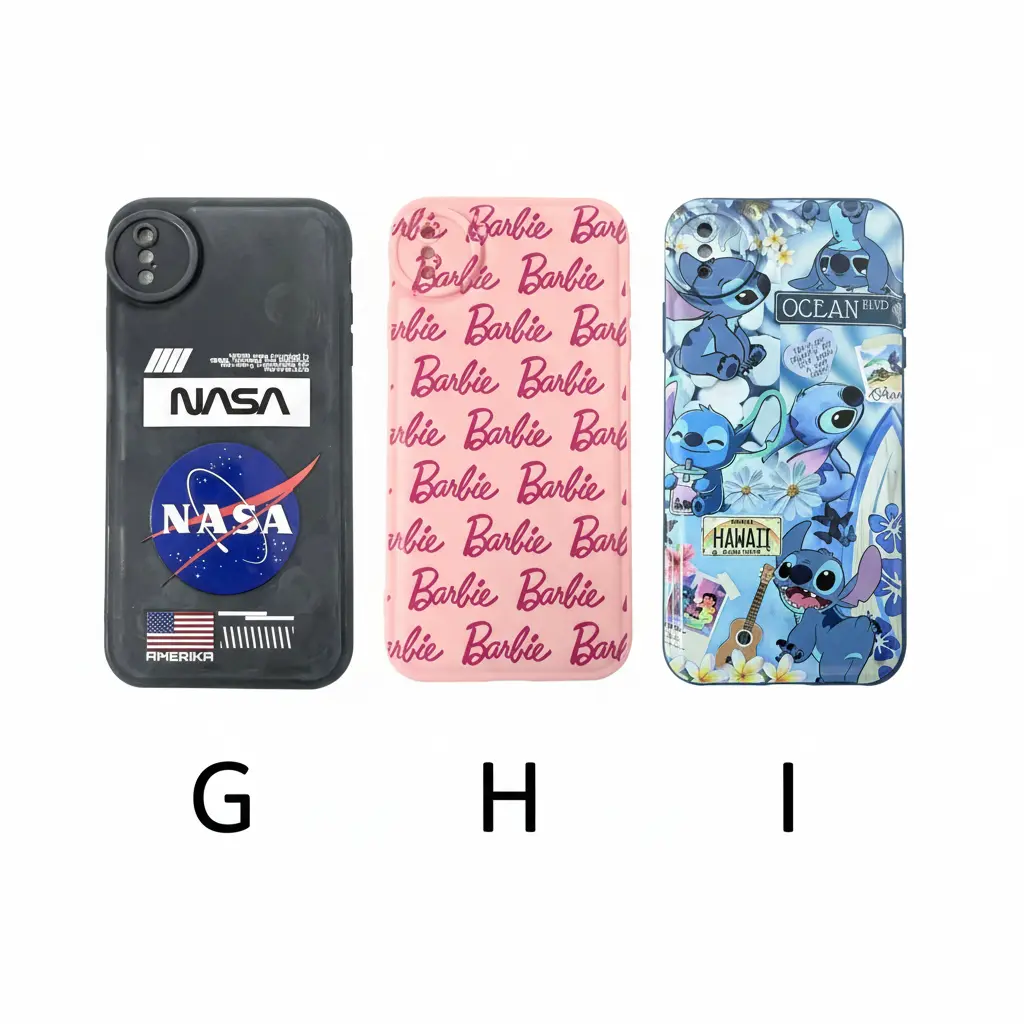 Forro iPhone XS Max de Silicone Diseños Varios G H I.webp