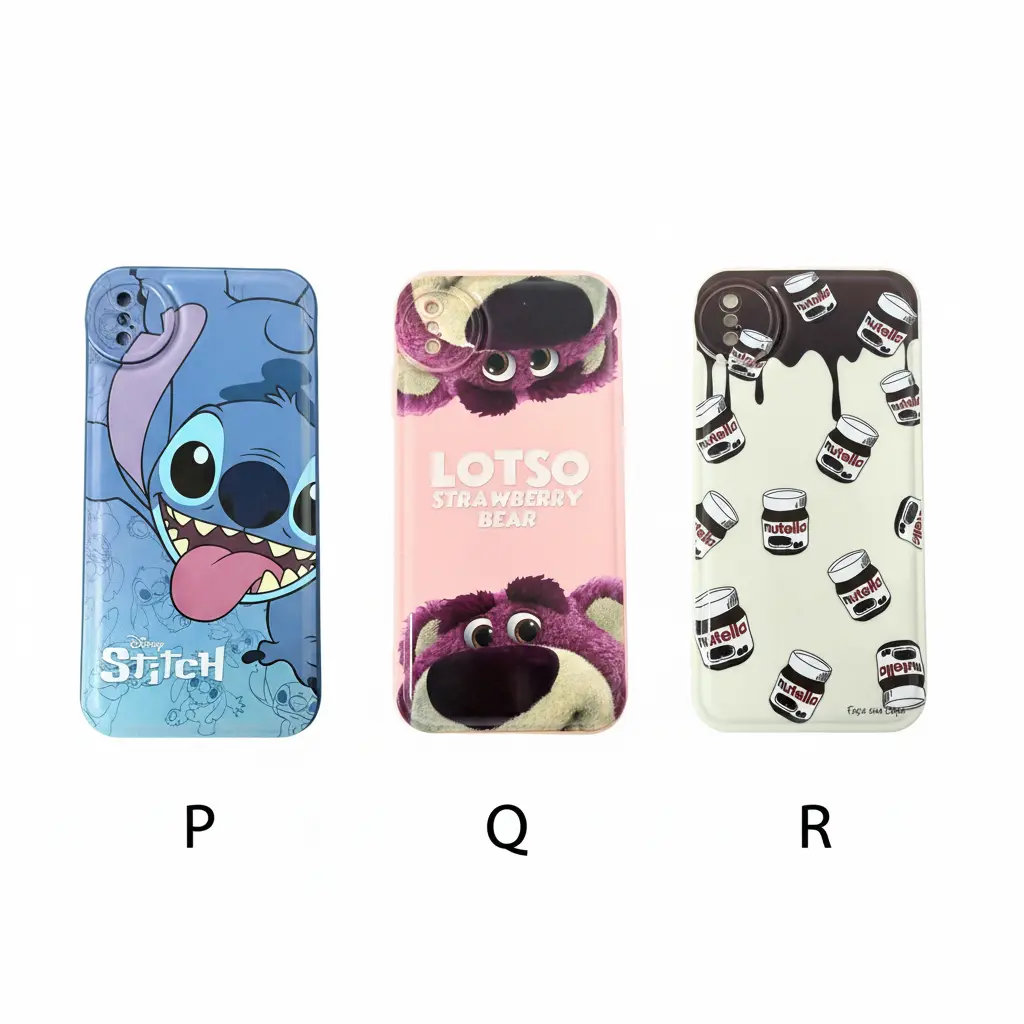 Forro iPhone XS Max de Silicone Diseños Varios P Q R.webp