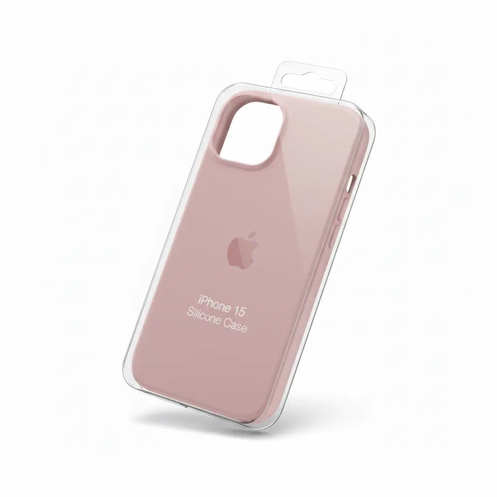 Forro iPhone 15 Silicone Case Rosa.webp