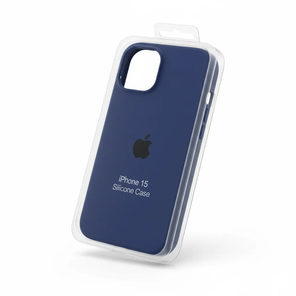 Forro iPhone 15 Silicone Case Azul.webp