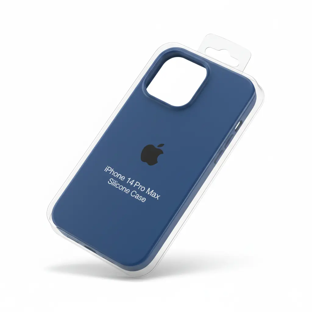Forro iPhone 14 Pro Max Silicone Case azul.webp