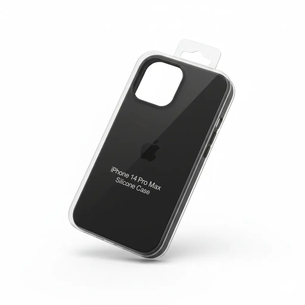 Forro iPhone 14 Pro Max Silicone Case negro.webp