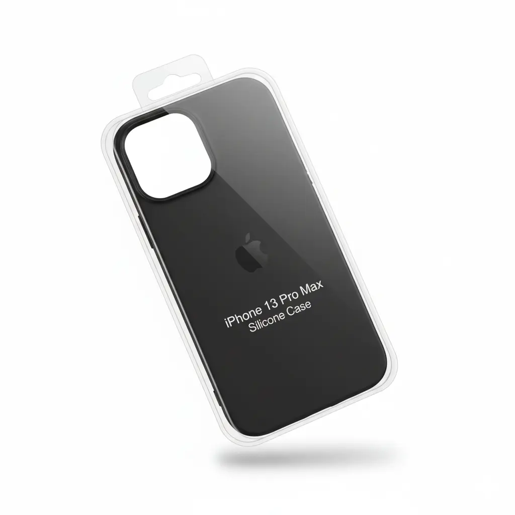 Forro iPhone 13 Pro Max Silicone Case negra.webp