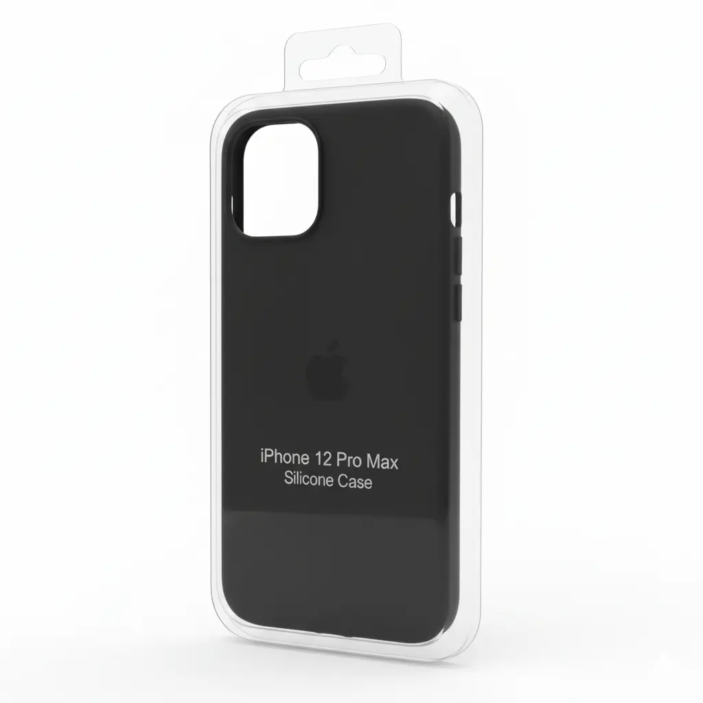 Forro iPhone 12 Pro Max Silicone Case Negro.webp