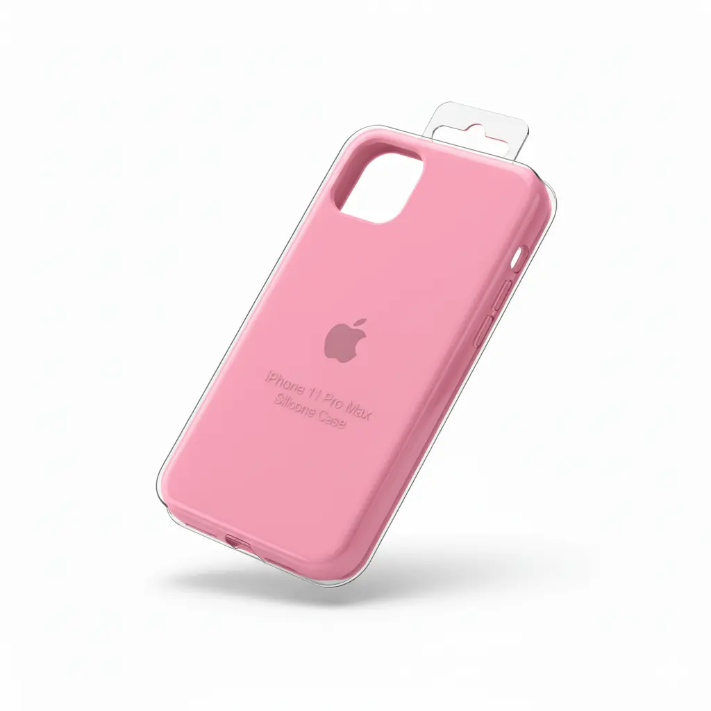 Forro iPhone 11 Pro Max Silicone Case rosa.webp