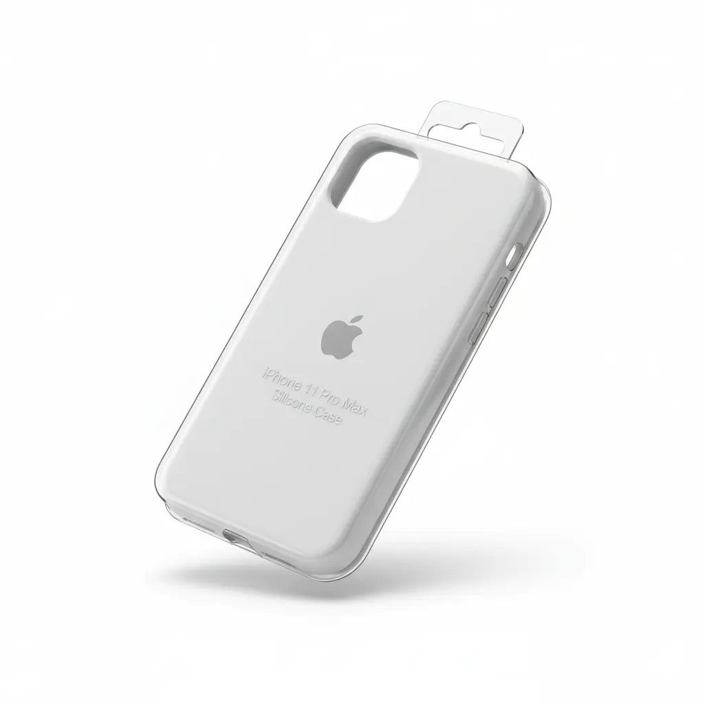 Forro iPhone 11 Pro Max Silicone Case Blanco.webp