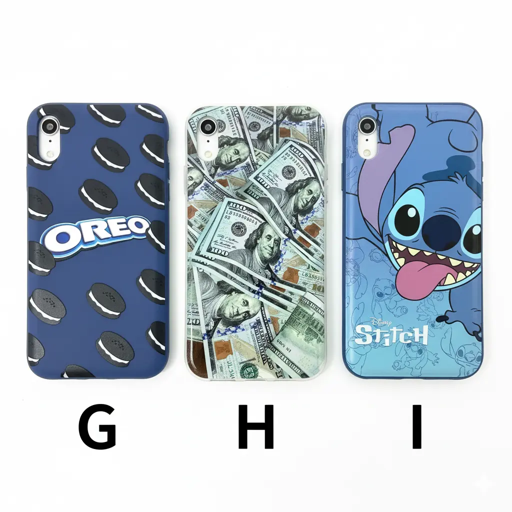 Forro iPhone X-Xs de Silicone Diseños Varios G H I.webp