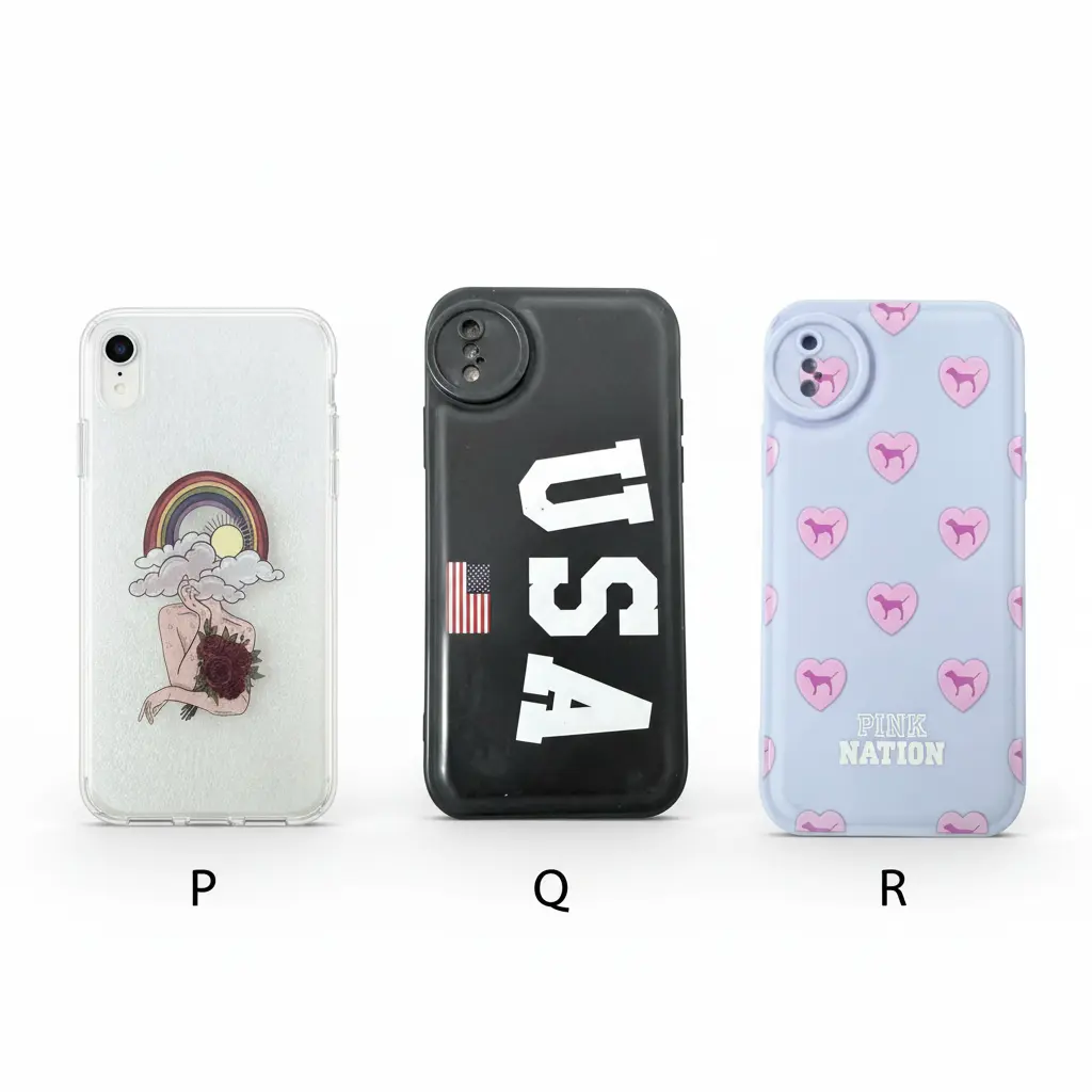 Forro iPhone X-Xs de Silicone Diseños Varios P Q R.webp