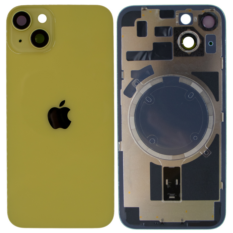 Tapa con Ganchos y Lentes iPhone 14 Col Amarillo
