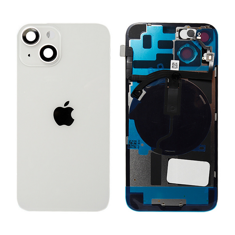 Tapa con Ganchos y Lentes iPhone 14 Col Blanco Estelar