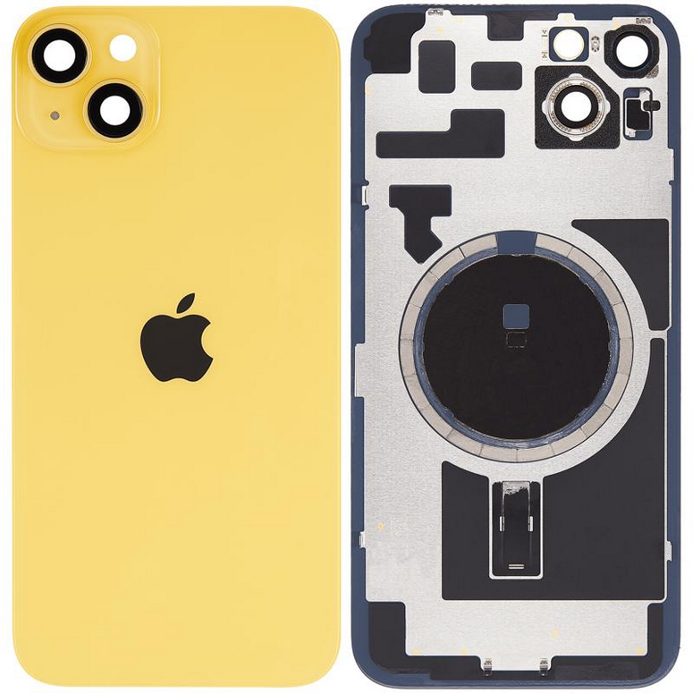 Tapa con Ganchos y Lentes iPhone 14 Plus Col Amarillo