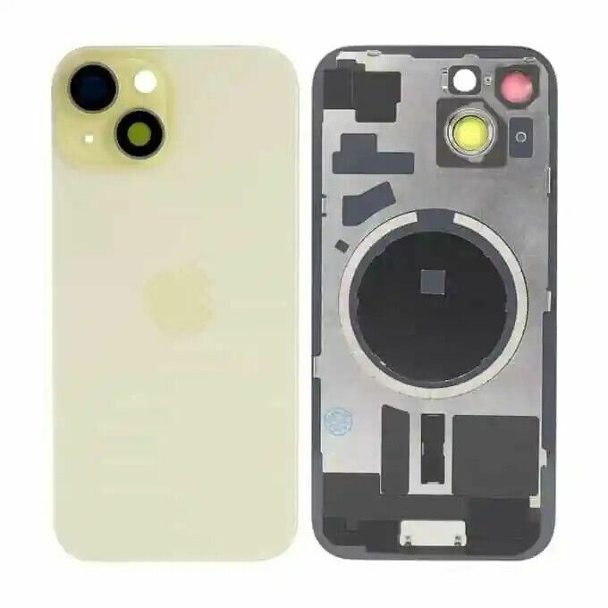 Tapa con Ganchos y Lentes iPhone 15 Col Amarillo