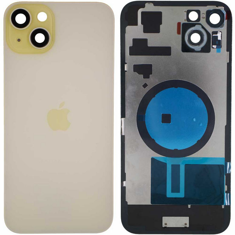 Tapa con Ganchos y Lentes iPhone 15 Plus Col Amarillo