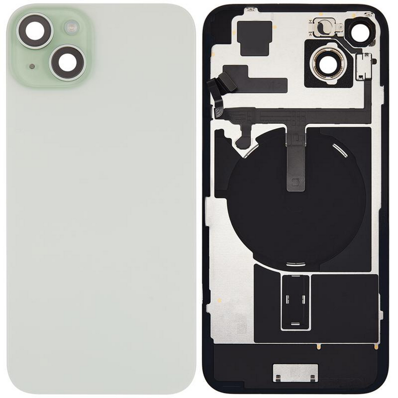 Tapa con Ganchos y Lentes iPhone 15 Plus Col Verde
