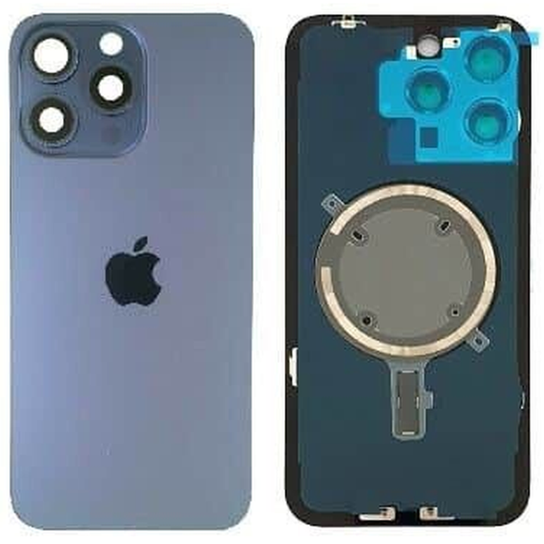 Tapa con Ganchos y Lentes iPhone 15 Pro Max Azul