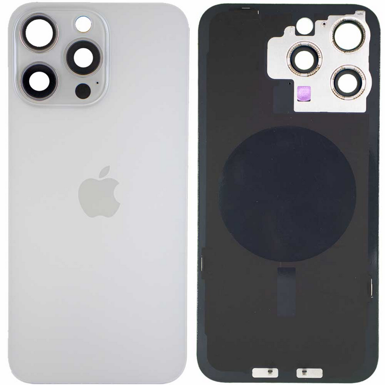 Tapa con Ganchos y Lentes iPhone 15 Pro Max Blanco