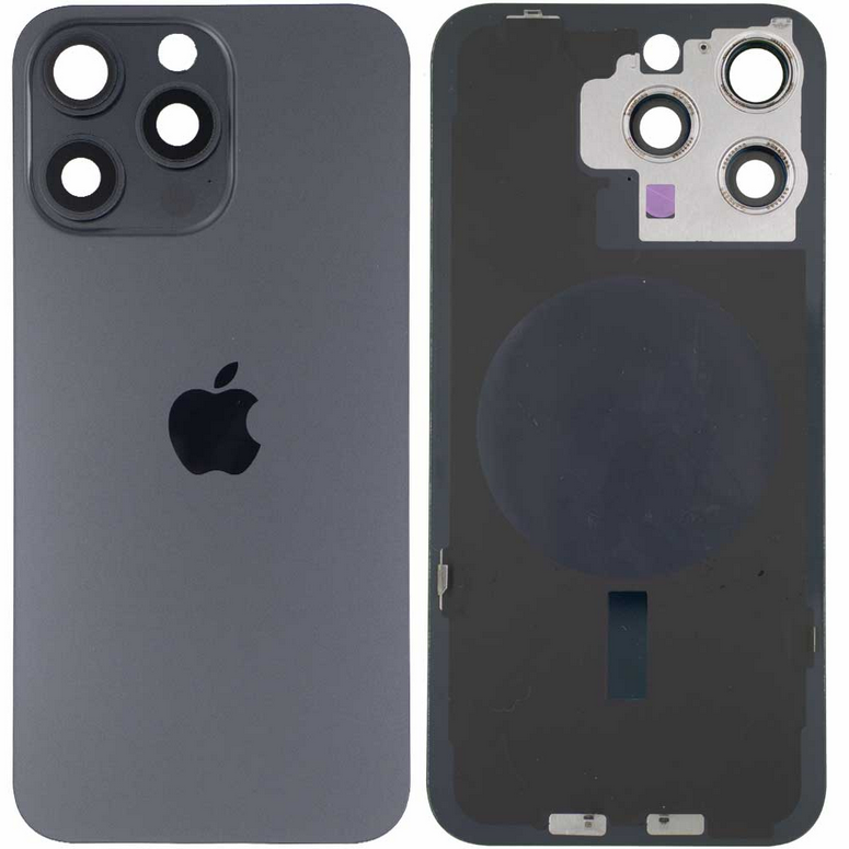 Tapa con Ganchos y Lentes iPhone 15 Pro Col Negro