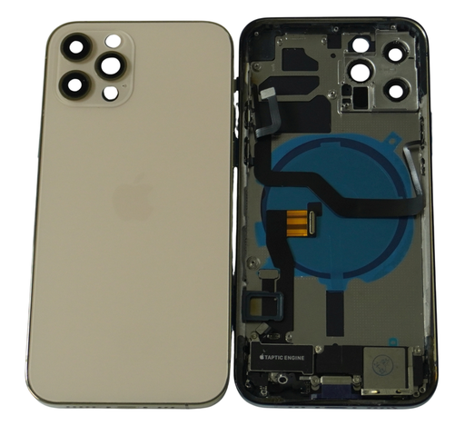 [icar013] Chasis Carcasa Con Flex iPhone 12 Pro (Dorado)