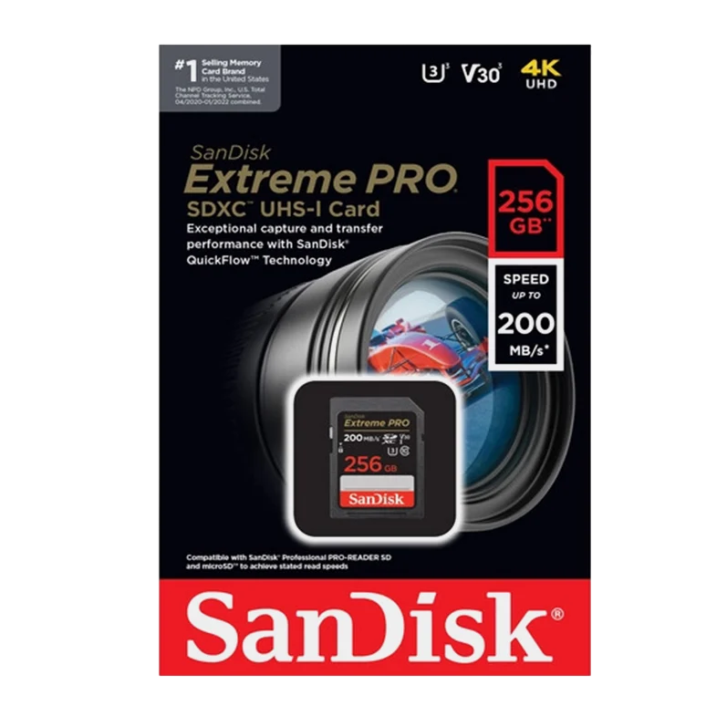 [alm005] Memoria Sandisk Extreme Pro SD XC 256Gb V30 200MB/s