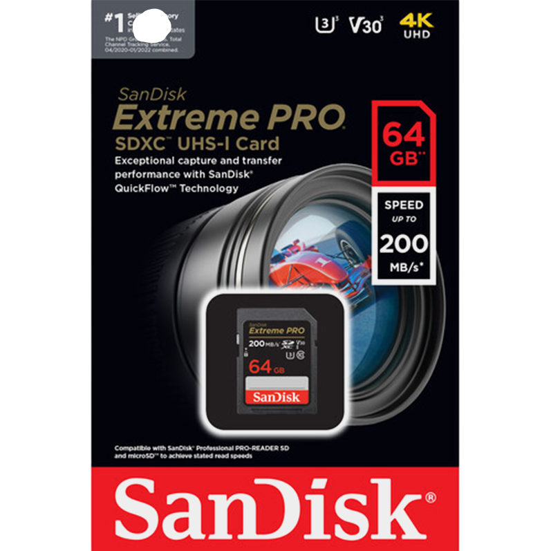 [alm006] Memoria Sandisk Extreme Pro SD XC 64Gb V30 200MB/s