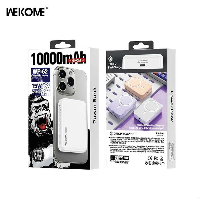 Power Bank Wekome WP-62 Magsafe 10000 mAh 15W USB-C