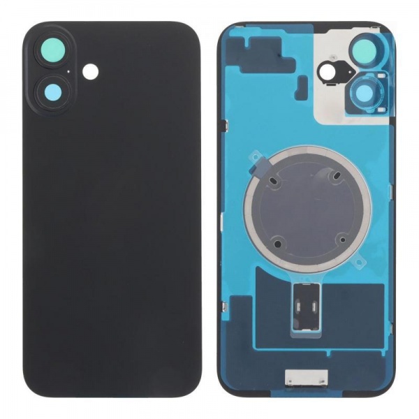 [itg037] Tapa con Ganchos y Lentes iPhone 16 Plus Col Negro