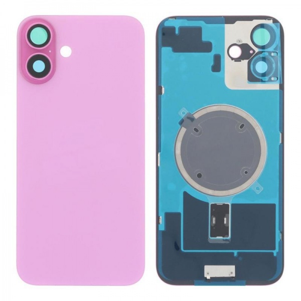 Tapa con Ganchos y Lentes iPhone 16 Plus Col Rosa