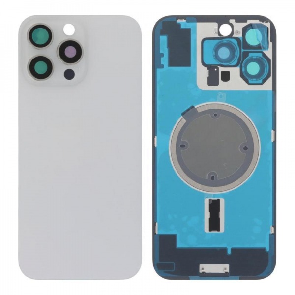 [itg042] Tapa con Ganchos y Lentes iPhone 16 Pro Col Titanio Blanco