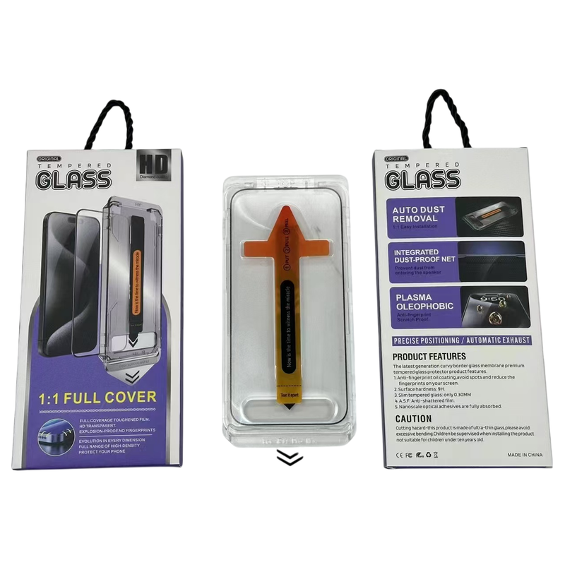 Vidrio Templado + Instalador para iPhone 15 Pro