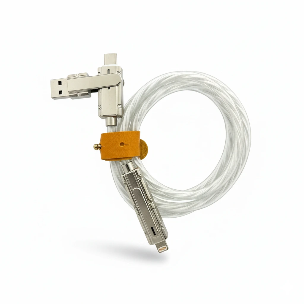 [cab016] Cable Macaroon multipuntas Luminoso Tipo A-C / Tipo C-Iph 1m