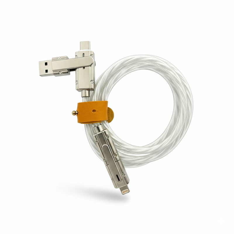 [cab016] Cable Macaroon multipuntas Luminoso Tipo A-C / Tipo C-Iph 1m
