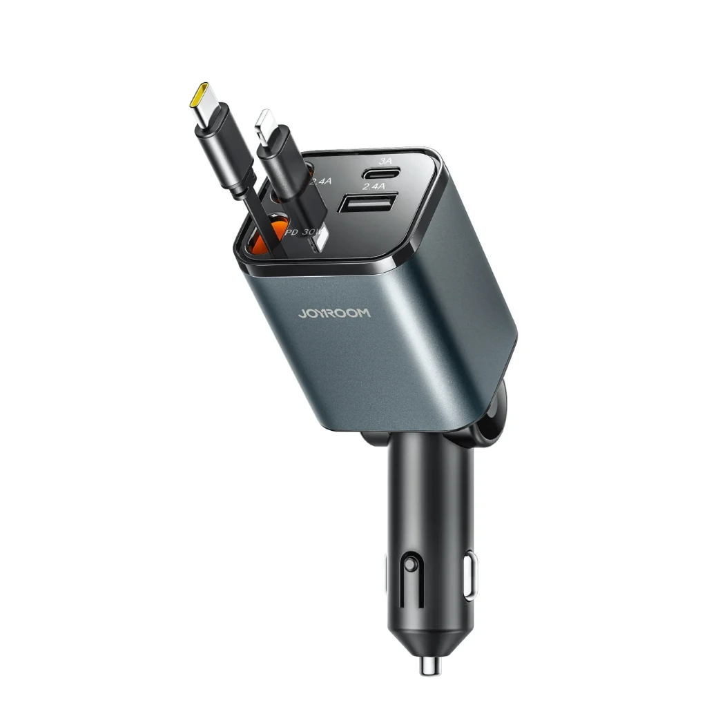 Cargador Retractil Joyroom  65W 4 en 1 para Carro JR-CCL05