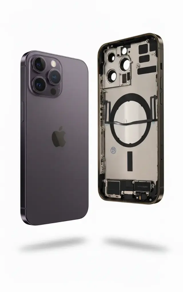 [icar015] Chasis Carcasa con bandeja Sim para iPhone 14 Pro Max (Purpura Oscuro)
