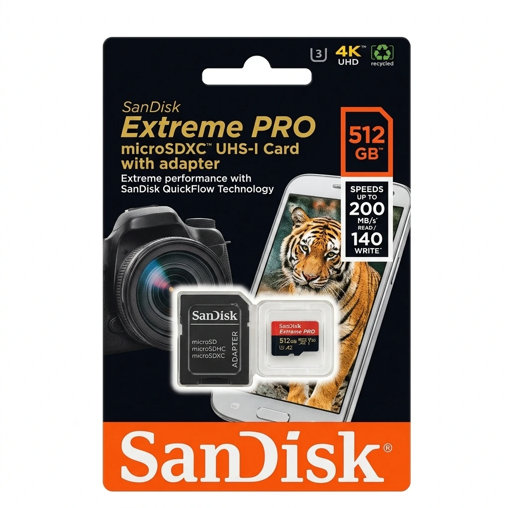 [alm008] Memoria Sandisk Extreme Pro Micro SD XC 512Gb V30 200MB/s