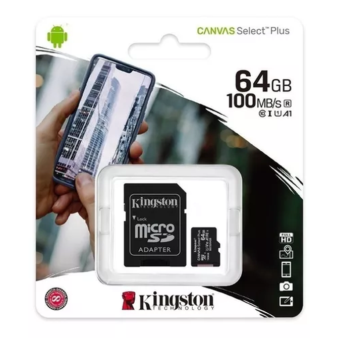 [alm004] Memoria Kingston Micro Sd 64Gb Clase 10 100Mb/s