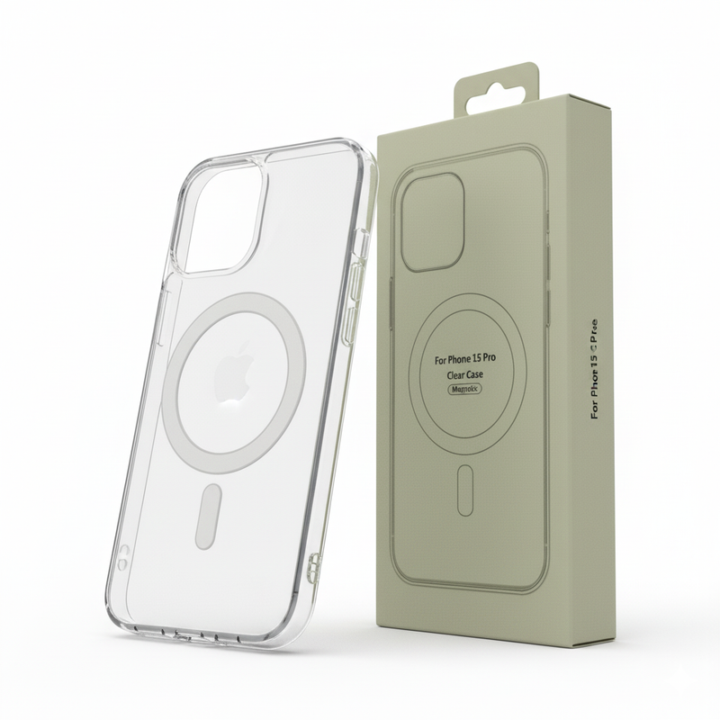 [for001] Forro iPhone 15 Pro Clear Case Magnetic