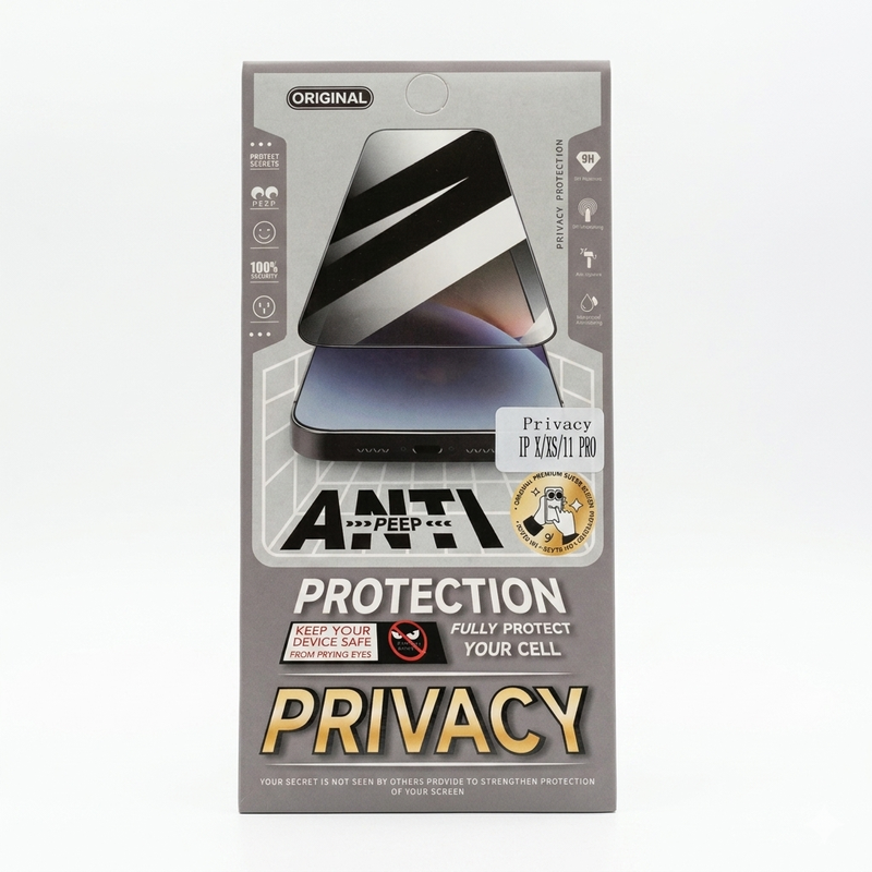 Protector Antiespia Vidrio Temp. iPhone X-Xs-11 Pro