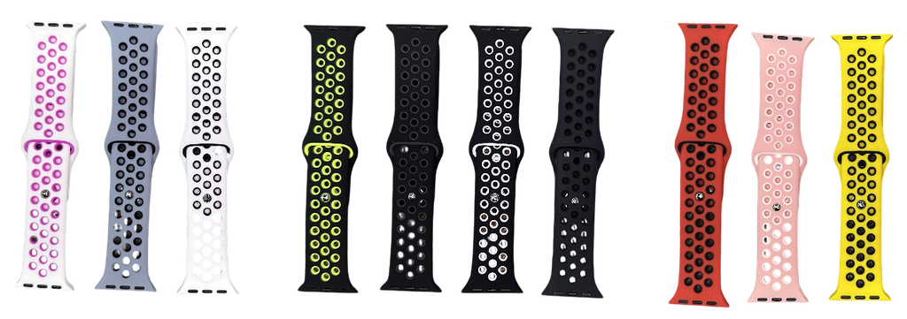 Correa de Smartwatch 38-40-41 mm Silicon Perforado Col. Varios