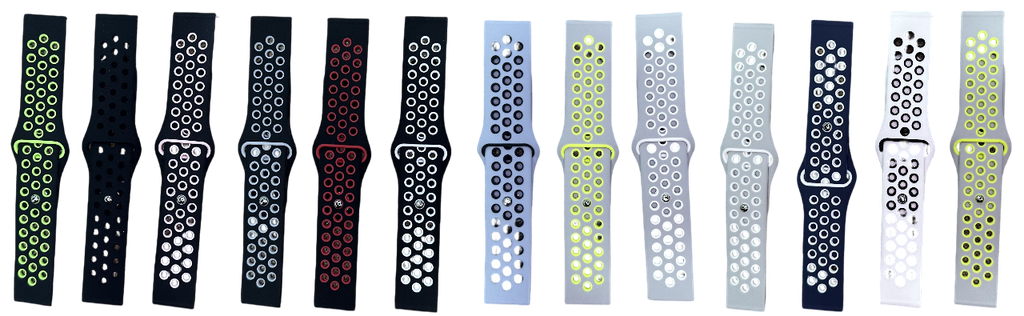 Correa de Smartwatch 20mm Silicon Perforado Col. Varios