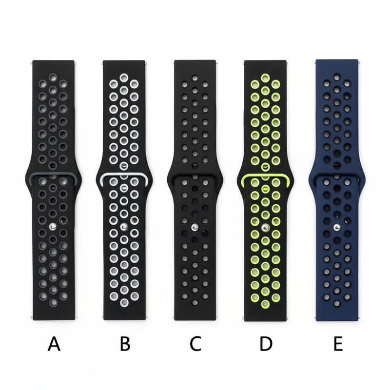 [rcp025] Correa de Smartwatch 22mm de Silicon Perforado Col. Varios