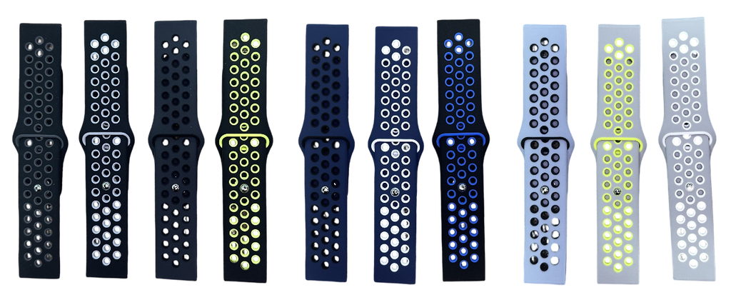 Correa de Smartwatch 22mm de Silicon Perforado Col. Varios