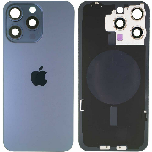 [itg021] Tapa con Marco y Lentes iPhone 15 Pro Azul