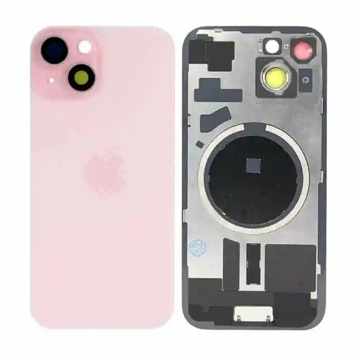 [itg029] Tapa con Marco y Lentes iPhone 15 Rosa