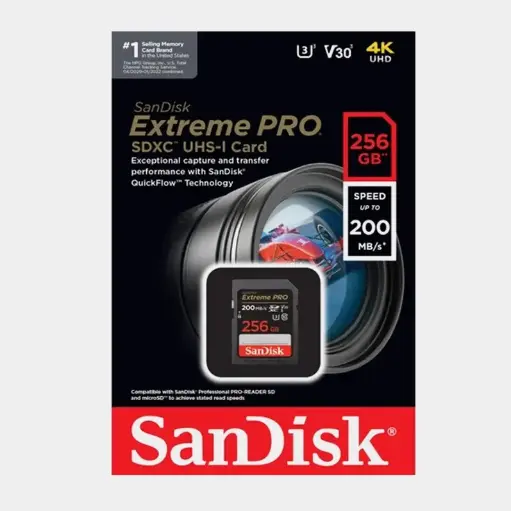 [alm005] Memoria Sandisk Extreme Pro SD XC 256Gb V30 200MB/s