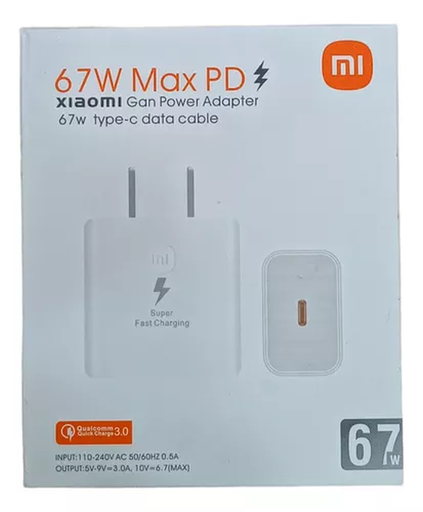 [car009] Cargador Tipo C 67W con Caja